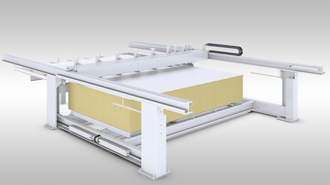 The lift version has a standard precision lift table for high material throughput. The lift version has a standard precision lift table for high material throughput.