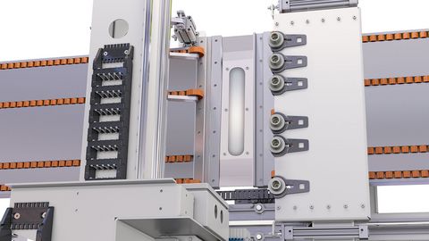 6-position tool changer Complete machining on all 4 workpiece edges and surface