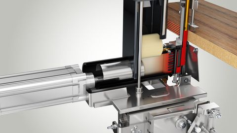 Glu Jet automatic - glue application system Heat-up, glue change and cleaning require only 3 minutes each